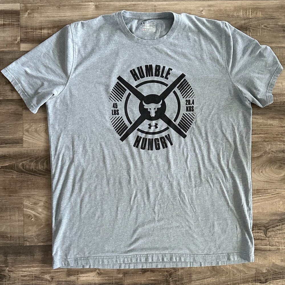 Under Armour T Shirt Mens XLarge Project Rock Short Sleeve Humble Gray